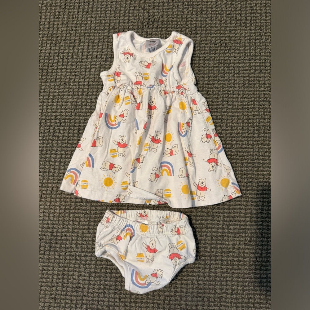 Hanna Andersson BT Winnie the Pooh Summer Dress & Bloomer 12-18m